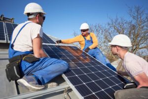 installing solar photovoltaic panel system on roof- BIg Texan Solar