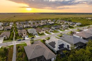 sunrise in Texas neighborhood